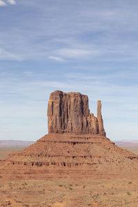 Rock formations on landscape against sky