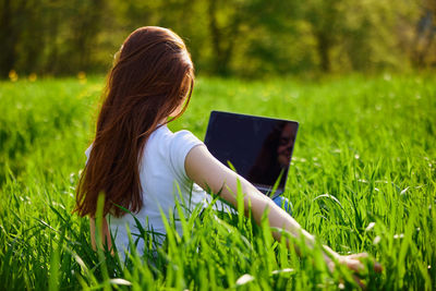 Woman using mobile phone