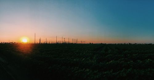 Scenic view of landscape at sunset