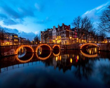 View of bridge over calm river
