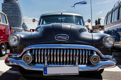 Vintage car against blue sky