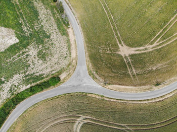 High angle view of agricultural field