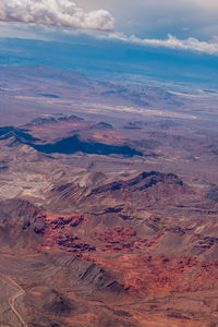 High angle view of mountain range