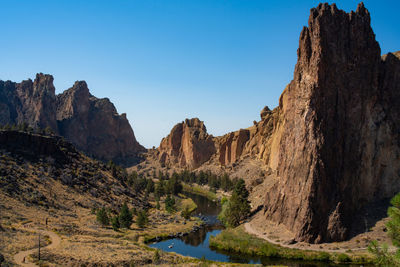 Scenic view of mountains against clear sky