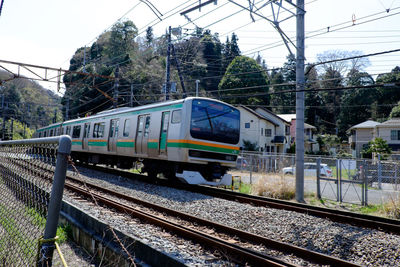 Train at railroad station platform