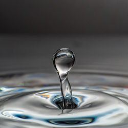 Close-up of drop splashing in water