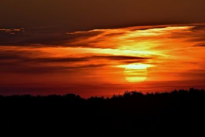 Silhouette of landscape at sunset