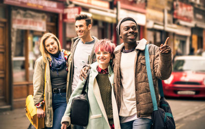 Group of people walking outdoors