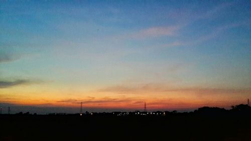 Silhouette landscape at sunset