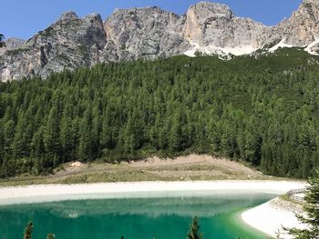 Scenic view of rocky mountains against sky