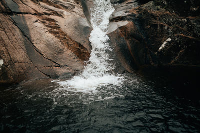 Scenic view of waterfall