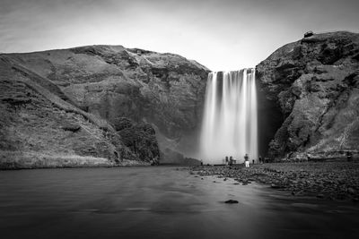 Scenic view of waterfall