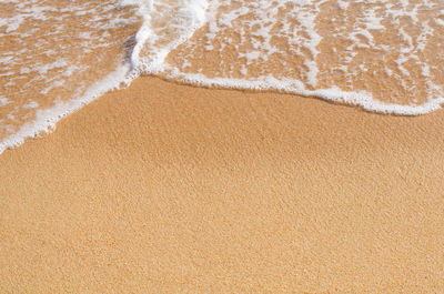 High angle view of sand on beach