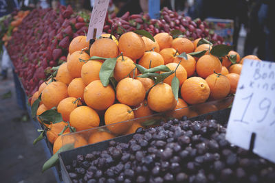 Various fruits for sale at market stall