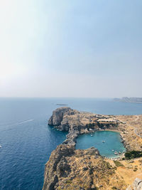 High angle view of sea against sky