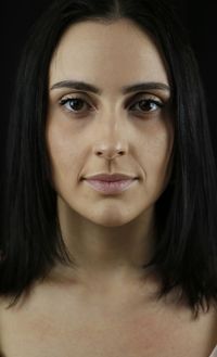 Close-up portrait of a beautiful young woman