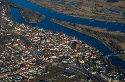 High angle view of cityscape