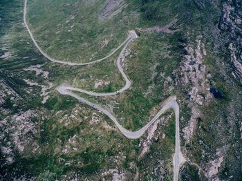 Aerial view of road on mountain