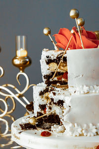 Close-up of cake on table