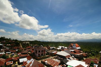 High angle shot of townscape