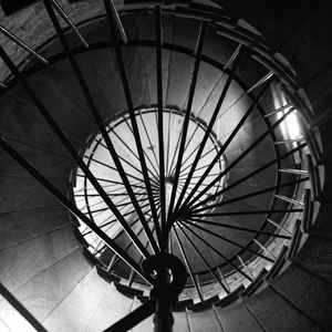 High angle view of spiral staircase