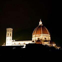 Low angle view of church at night