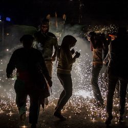 Woman enjoying at night