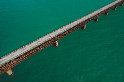 High angle view of pier over sea