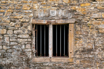 Closed window of old building