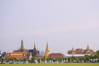 Panoramic view of temple building against sky