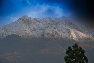 Low angle view of mountain against sky