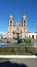 View of church against blue sky