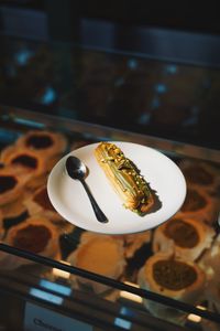 Close-up of food in plate on table