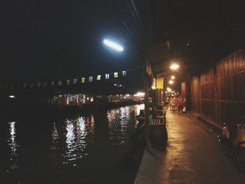 Illuminated street light at night