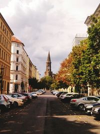 High angle view of city street