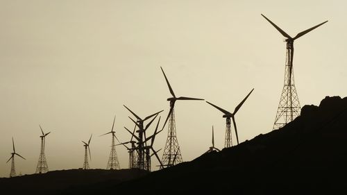Low angle view of wind turbine