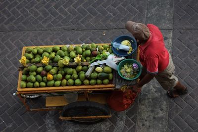 Full frame shot of fruits in crate