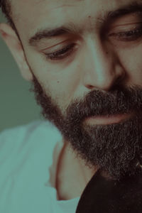 Close-up of young man with beard