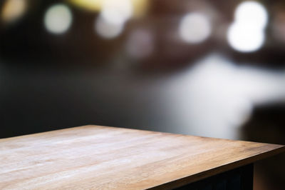 High angle view of empty cutting board on table