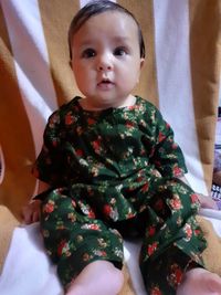 Cute baby girl at home