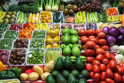 Full frame shot of vegetables for sale in market