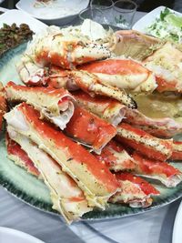 Close-up of seafood in plate