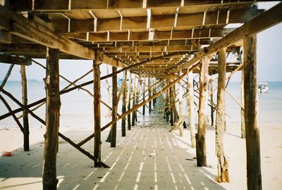 Full frame shot of pier on sea