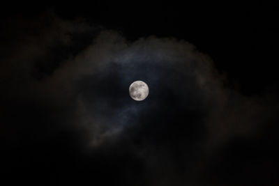 Low angle view of moon in sky