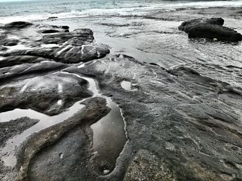 Close-up of rocks in water