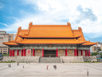 Group of people in temple building