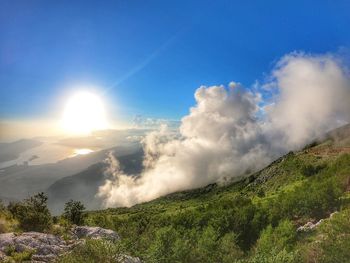 Scenic view of mountains against sky