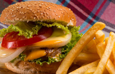 Close-up of burger