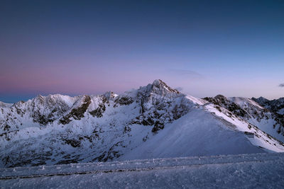 Scenic view of snow covered landscape against sky