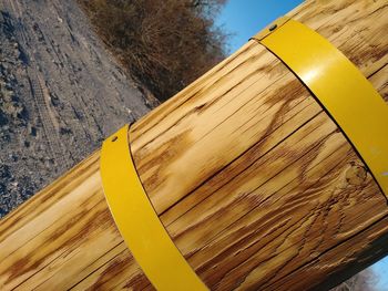 Close-up of yellow road